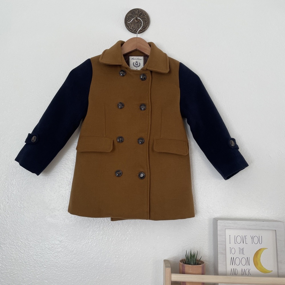 Moomoo Chao Brown &‎ Navy Coat Size 5-7 Year Olds
